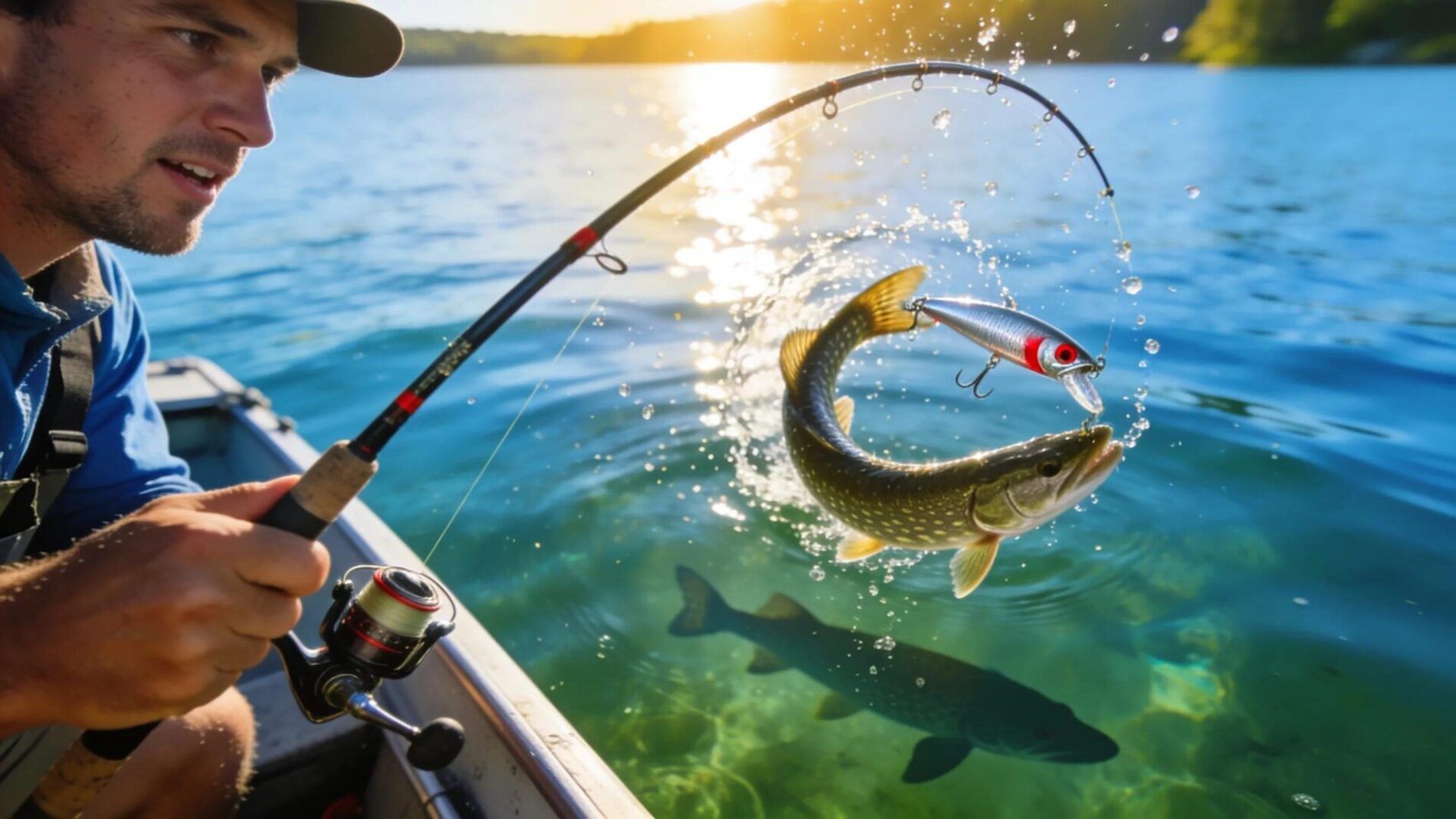 An angler demonstrating a figure-eight retrieve technique while fishing in Milwaukee