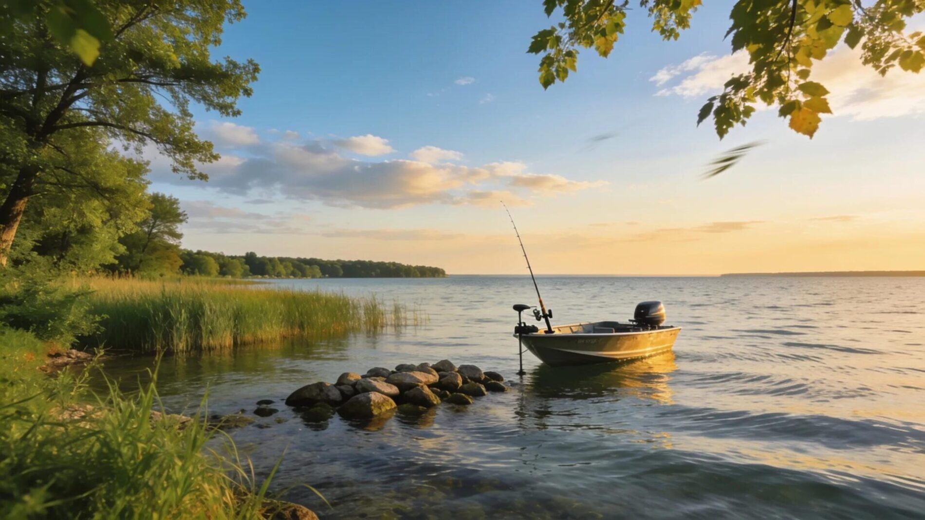 Scenic view of Lake Pewaukee, ideal for musky fishing